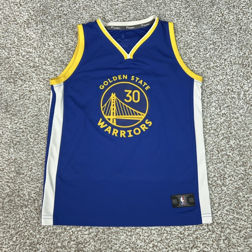 Golden State Warriors Jersey Boys Large NBA Basketball Stephen Curry 30 Fanatics